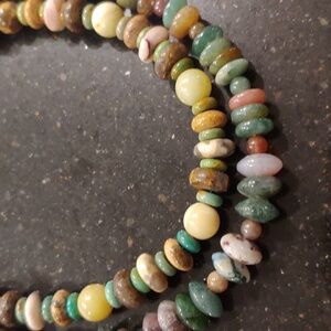 Set Of 2 Jasper Gemstone Necklaces